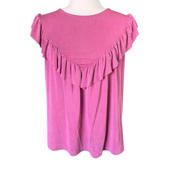 Evereve Top Women's Ruffle Sleeveless Pink M Whimsical Whimsifairy Romantic - Picture 1 of 7